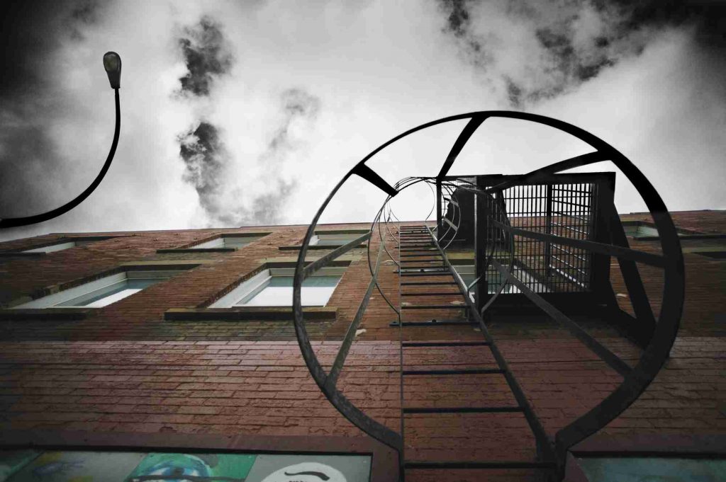 fire escape stairs side of building